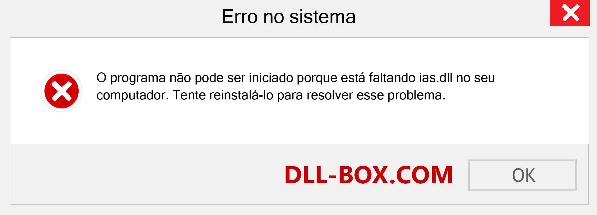 Arquivo ias.dll ausente ?. Download para Windows 7, 8, 10 - Correção de erro ausente ias dll no Windows, fotos, imagens